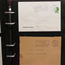 Collection Marcophilie Flammes de Strasbourg 1934-2000 en 2 albums.