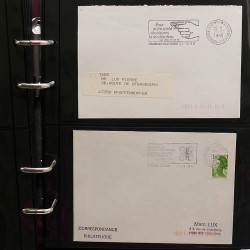Collection Marcophilie Flammes de Strasbourg 1934-2000 en 2 albums.