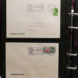 Collection Marcophilie Flammes de Strasbourg 1934-2000 en 2 albums.
