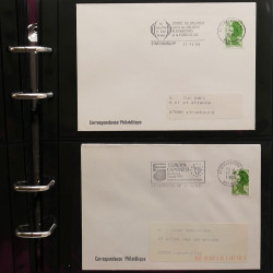 Collection Marcophilie Flammes de Strasbourg 1934-2000 en 2 albums.