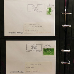 Collection Marcophilie Flammes de Strasbourg 1934-2000 en 2 albums.