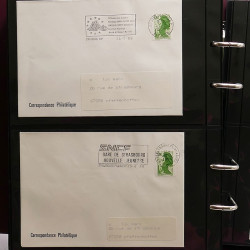 Collection Marcophilie Flammes de Strasbourg 1934-2000 en 2 albums.