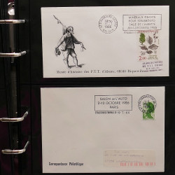 Collection Marcophilie Flammes de Strasbourg 1934-2000 en 2 albums.