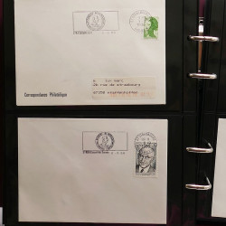 Collection Marcophilie Flammes de Strasbourg 1934-2000 en 2 albums.