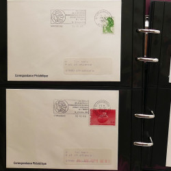 Collection Marcophilie Flammes de Strasbourg 1934-2000 en 2 albums.