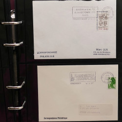 Collection Marcophilie Flammes de Strasbourg 1934-2000 en 2 albums.