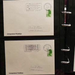 Collection Marcophilie Flammes de Strasbourg 1934-2000 en 2 albums.