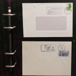 Collection Marcophilie Flammes de Strasbourg 1934-2000 en 2 albums.
