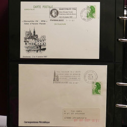 Collection Marcophilie Flammes de Strasbourg 1934-2000 en 2 albums.
