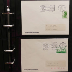 Collection Marcophilie Flammes de Strasbourg 1934-2000 en 2 albums.