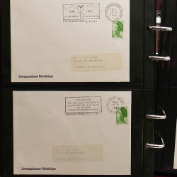 Collection Marcophilie Flammes de Strasbourg 1934-2000 en 2 albums.