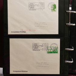 Collection Marcophilie Flammes de Strasbourg 1934-2000 en 2 albums.