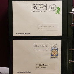Collection Marcophilie Flammes de Strasbourg 1934-2000 en 2 albums.