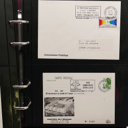 Collection Marcophilie Flammes de Strasbourg 1934-2000 en 2 albums.