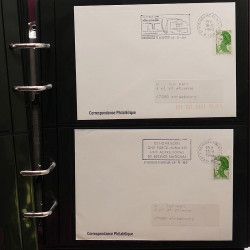 Collection Marcophilie Flammes de Strasbourg 1934-2000 en 2 albums.