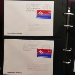 Collection Marcophilie Flammes de Strasbourg 1934-2000 en 2 albums.