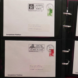 Collection Marcophilie Flammes de Strasbourg 1934-2000 en 2 albums.