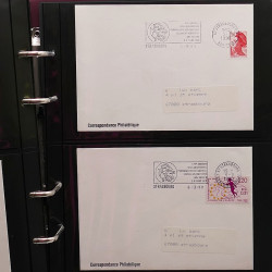 Collection Marcophilie Flammes de Strasbourg 1934-2000 en 2 albums.