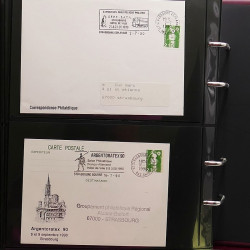 Collection Marcophilie Flammes de Strasbourg 1934-2000 en 2 albums.