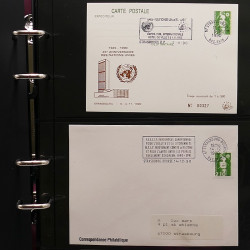 Collection Marcophilie Flammes de Strasbourg 1934-2000 en 2 albums.