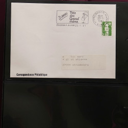 Collection Marcophilie Flammes de Strasbourg 1934-2000 en 2 albums.