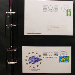 Collection Marcophilie Flammes de Strasbourg 1934-2000 en 2 albums.