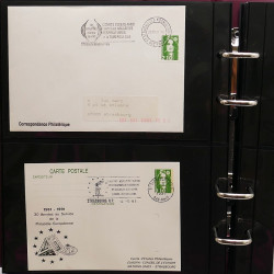 Collection Marcophilie Flammes de Strasbourg 1934-2000 en 2 albums.