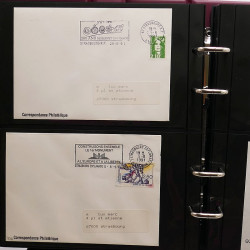 Collection Marcophilie Flammes de Strasbourg 1934-2000 en 2 albums.