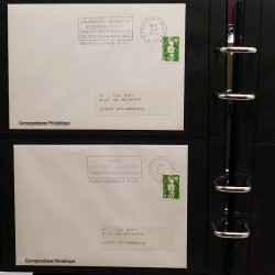 Collection Marcophilie Flammes de Strasbourg 1934-2000 en 2 albums.