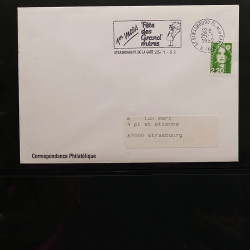 Collection Marcophilie Flammes de Strasbourg 1934-2000 en 2 albums.