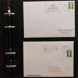 Collection Marcophilie Flammes de Strasbourg 1934-2000 en 2 albums.