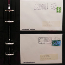 Collection Marcophilie Flammes de Strasbourg 1934-2000 en 2 albums.