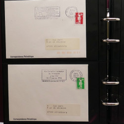 Collection Marcophilie Flammes de Strasbourg 1934-2000 en 2 albums.
