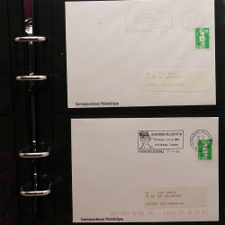 Collection Marcophilie Flammes de Strasbourg 1934-2000 en 2 albums.