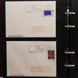 Collection Marcophilie Flammes de Strasbourg 1934-2000 en 2 albums.