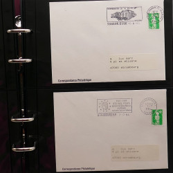 Collection Marcophilie Flammes de Strasbourg 1934-2000 en 2 albums.