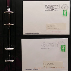 Collection Marcophilie Flammes de Strasbourg 1934-2000 en 2 albums.