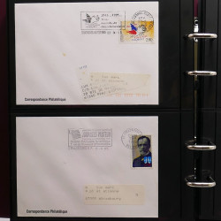 Collection Marcophilie Flammes de Strasbourg 1934-2000 en 2 albums.