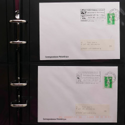 Collection Marcophilie Flammes de Strasbourg 1934-2000 en 2 albums.