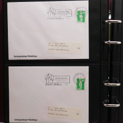 Collection Marcophilie Flammes de Strasbourg 1934-2000 en 2 albums.