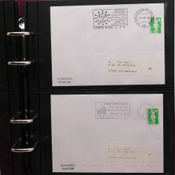 Collection Marcophilie Flammes de Strasbourg 1934-2000 en 2 albums.