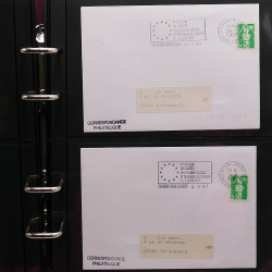 Collection Marcophilie Flammes de Strasbourg 1934-2000 en 2 albums.