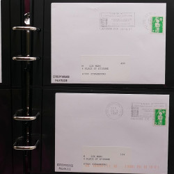 Collection Marcophilie Flammes de Strasbourg 1934-2000 en 2 albums.
