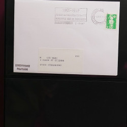 Collection Marcophilie Flammes de Strasbourg 1934-2000 en 2 albums.