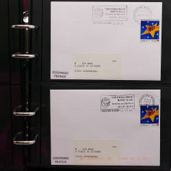 Collection Marcophilie Flammes de Strasbourg 1934-2000 en 2 albums.