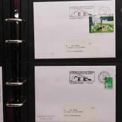 Collection Marcophilie Flammes de Strasbourg 1934-2000 en 2 albums.
