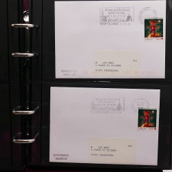 Collection Marcophilie Flammes de Strasbourg 1934-2000 en 2 albums.