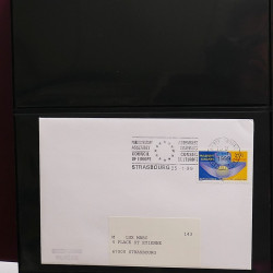 Collection Marcophilie Flammes de Strasbourg 1934-2000 en 2 albums.