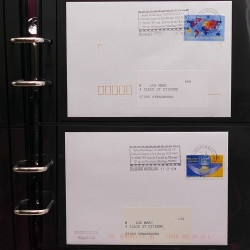 Collection Marcophilie Flammes de Strasbourg 1934-2000 en 2 albums.