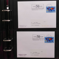 Collection Marcophilie Flammes de Strasbourg 1934-2000 en 2 albums.